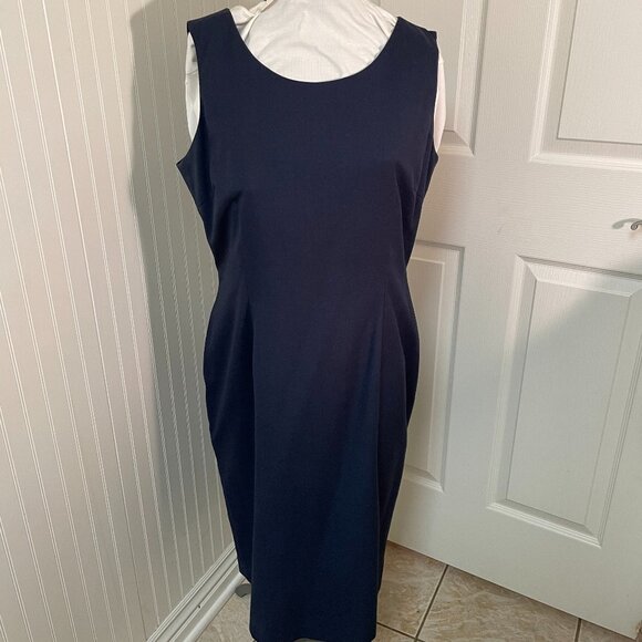 KASPER NAVY SUIT WITH SHEATH DRESS AND JACKET, SIZE 12 - Picture 4 of 13